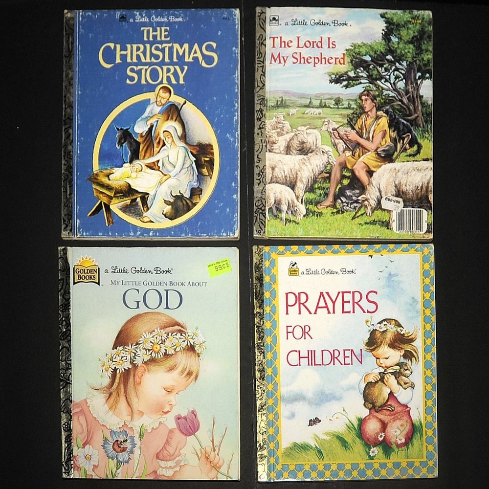 VTG Little Golden Books Lot of 4 Religious Prayers, Lord is My Shepard 50's-80's